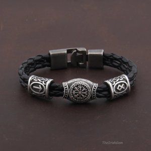 Nordic Viking Helm of Awe Bracelet Vegvisir